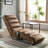 Chaise Lounges Electric Massage with 5 Modes, Remote, Soft Linen | Walnut Brown | Linen-337550781