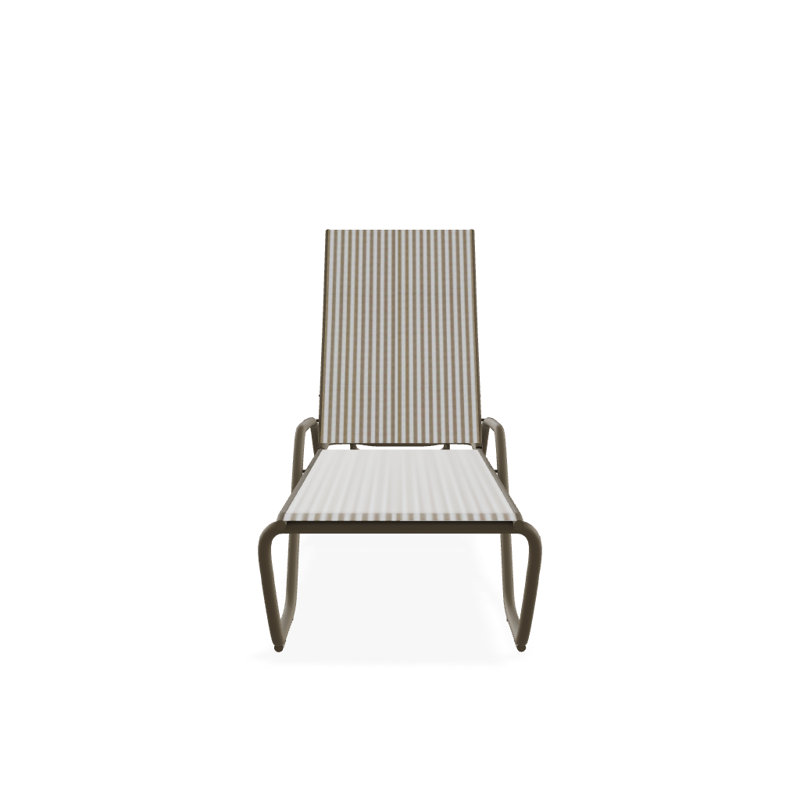 Outdoor Rust-Resistant Metal Chaise Lounge, Textured Beachwood, Tan
