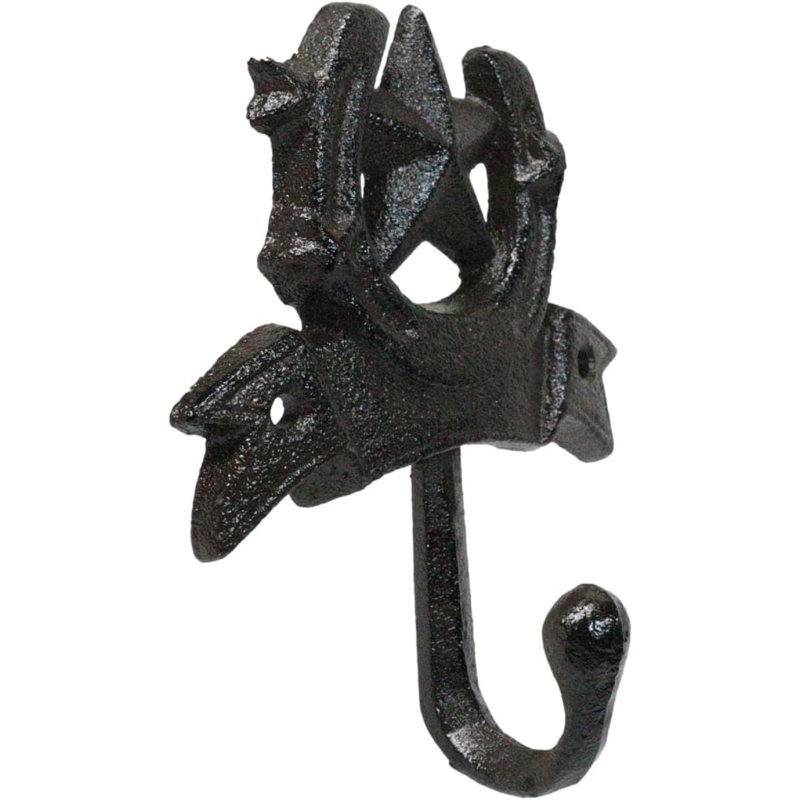 Ensemble de 2 crochets muraux en fer forgé Western Cowboy Lone Star