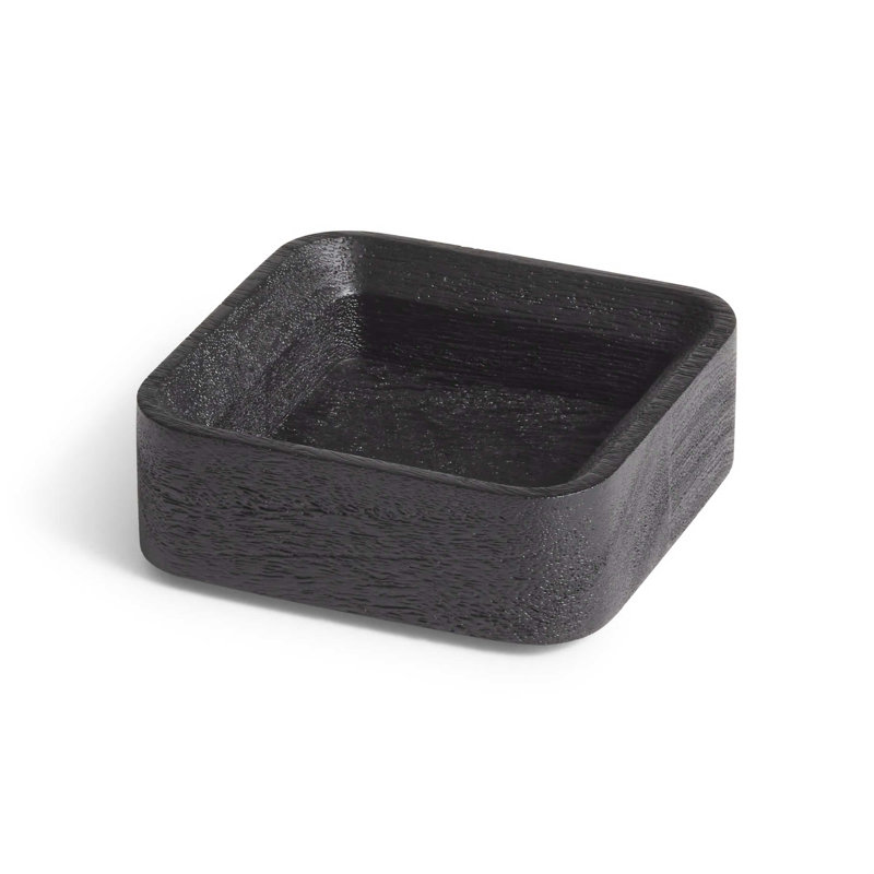 Square One Small Stacking Tray, Black Stained Acacia