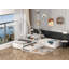 Lit plateforme simple avec rangement en L Demeo-87036344