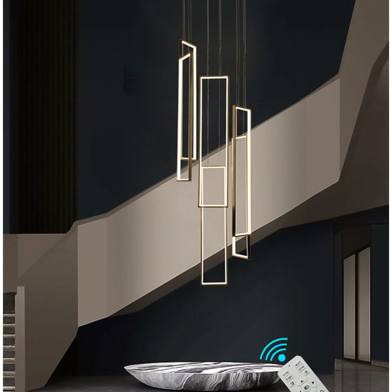 Everly Quinn Markiya 6-Light LED Rectangle Chandelier