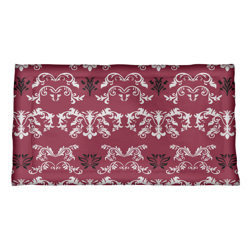 Football Baroque Pattern Pillow Sham, Microfiber, Standard, Red/White/Black