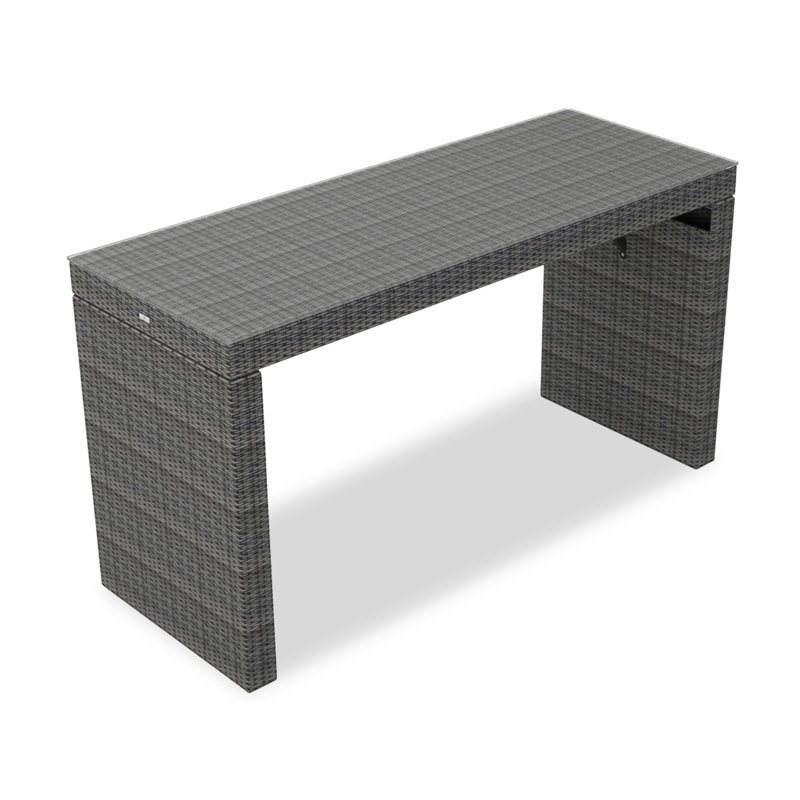 District 7 Piece Sunbrella Bar Height Dining Set With Cushion, Gray