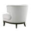 Fauteuil décoratif contemporain en tissu bouclé gris avec garniture cloutée et contreplaqué