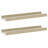 Wall Shelf Set of 2 White Sonoma Oak MDF 15.7 x 3.5 x 1.2 in Floating Shelves-774854467-774854470