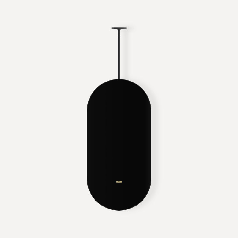 Hanging Pill Framed Mirror, Brass