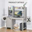 Bureau d'ordinateur de ferme avec huche et armoire, bureau à domicile avec rangement, pour bureau-562735530