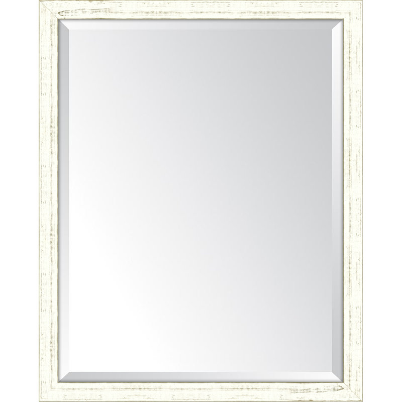 Miroir mural, H 31 po x l 25 po, Blanc