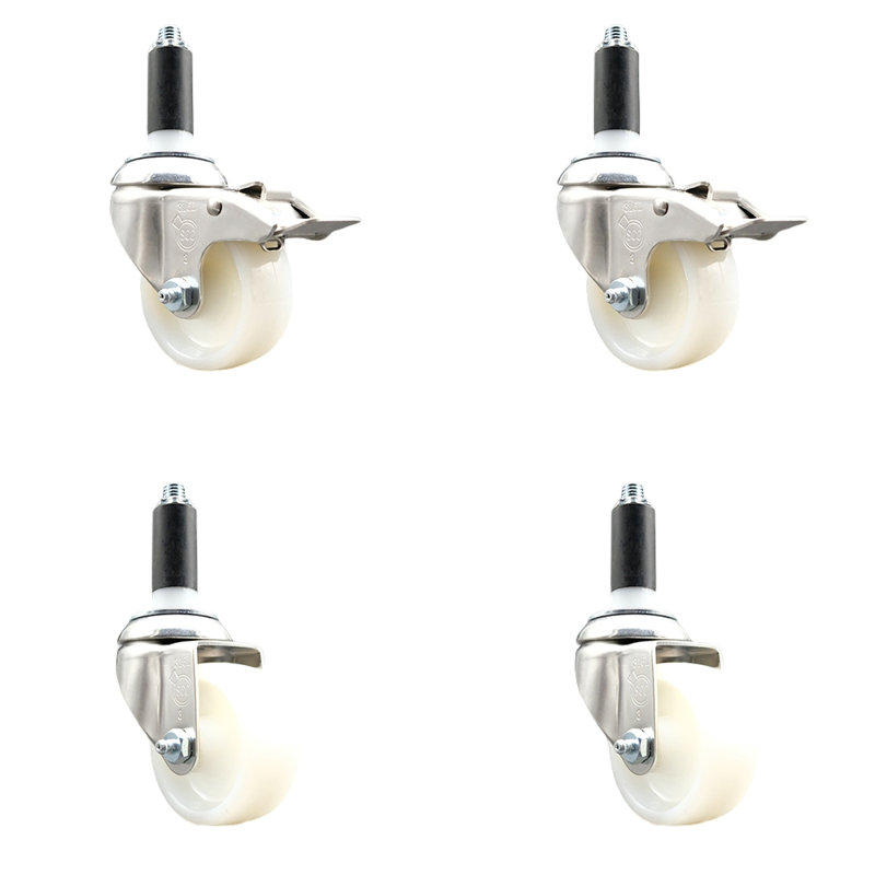Ensemble de roulettes extensibles pivotantes en nylon 4 pièces