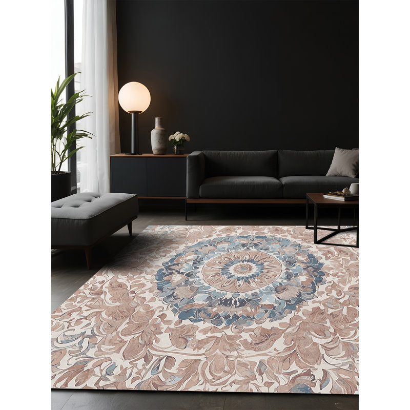 Tapis gris soyeux et moelleux, Carré 8 pi