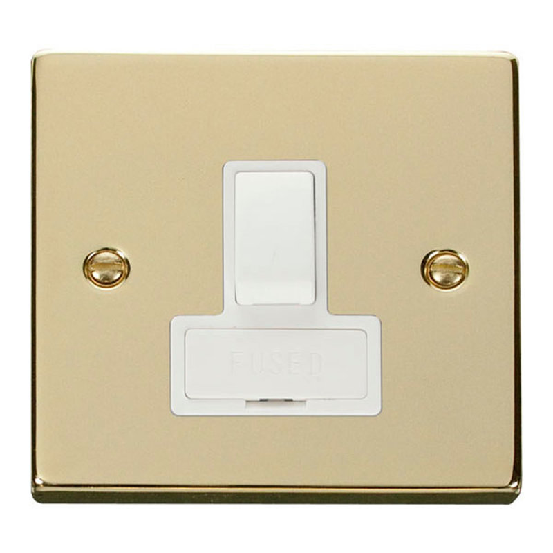 Polished Brass 13A Fused Connection Unit Switched