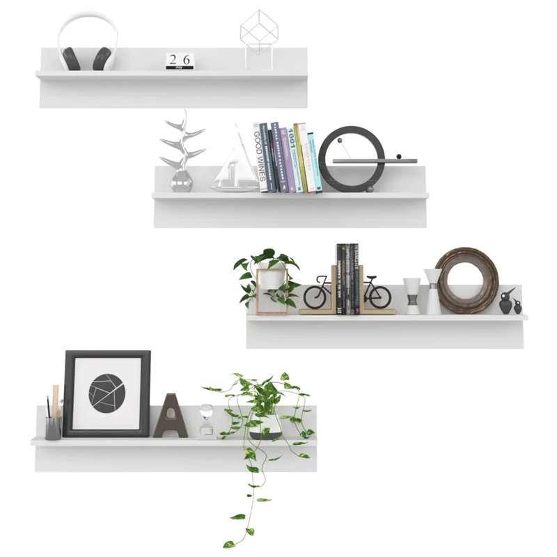 Gillyan 4 Piece Floating Shelf, White