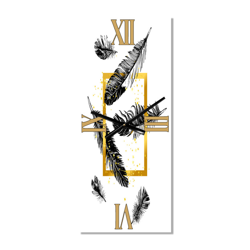 Horloge murale cadre et plumes, Grand