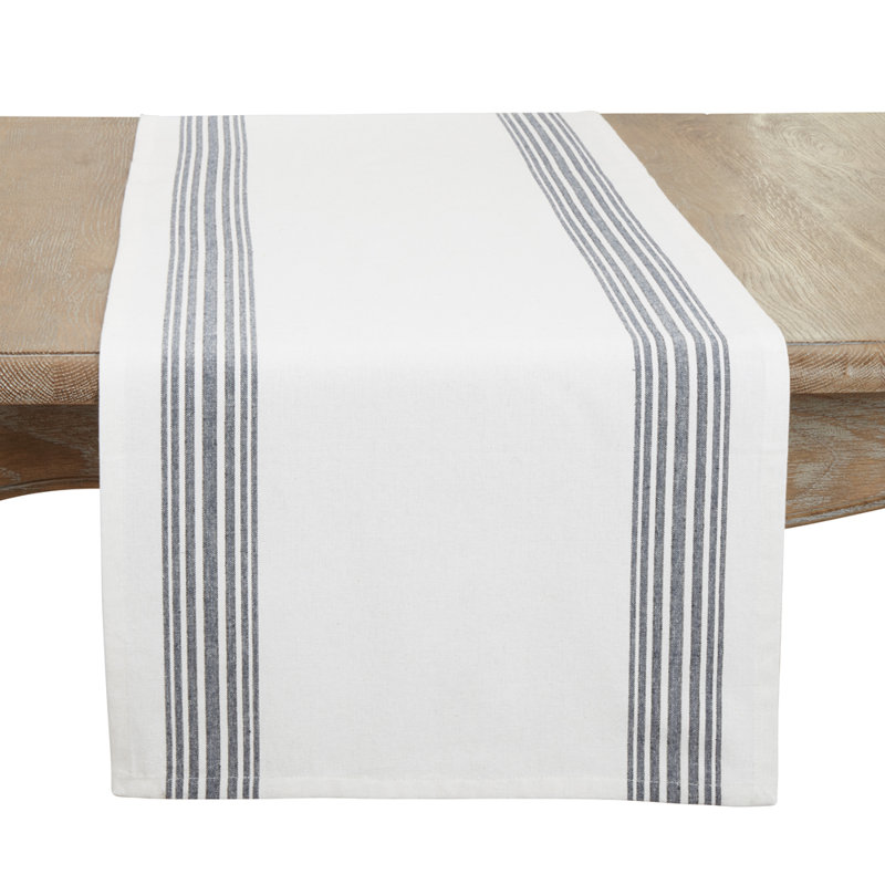 Wilber Cotton Table Runner, Navy Blue