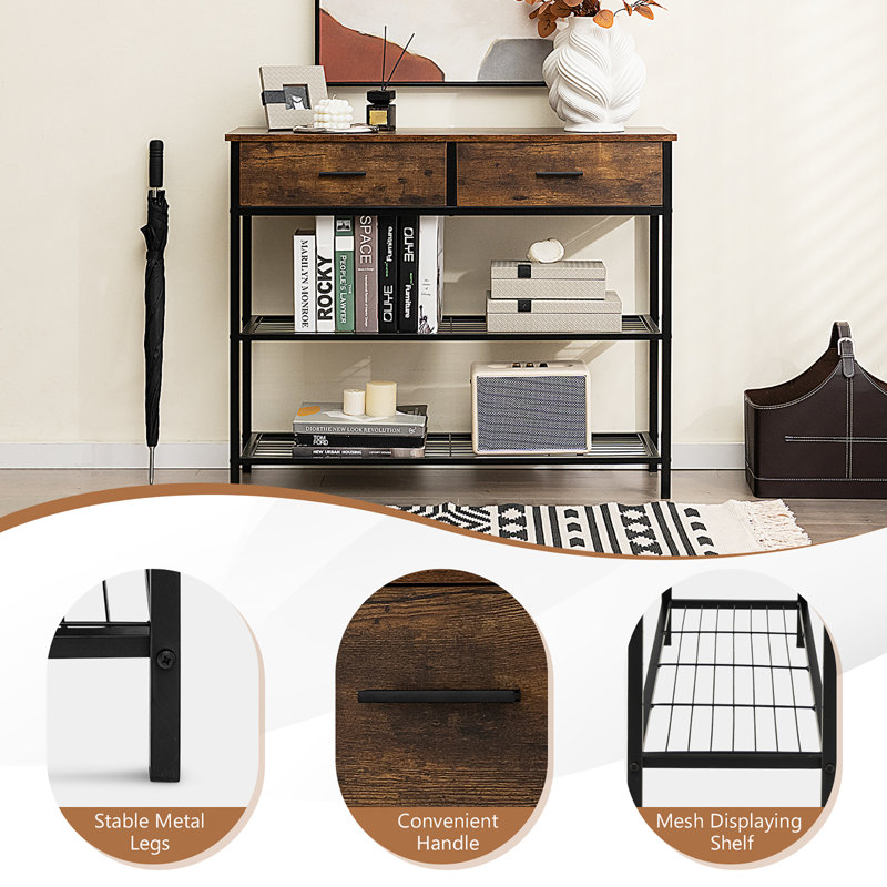 Console 12 po Wadeeah, Brun rustique