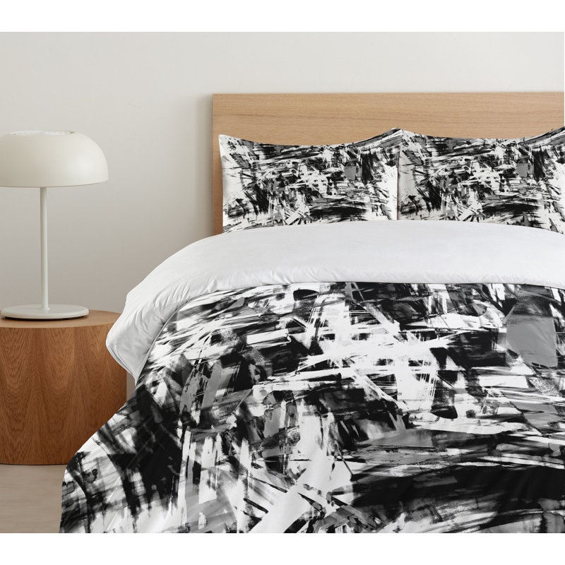 Modern & Contemporary Polyester Duvet Cover, King Duvet Cover + 2 King Shams