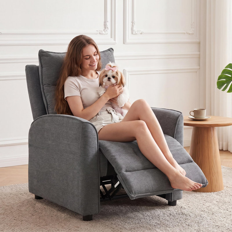 Fauteuil inclinable surdimensionné , Mélange de coton gris