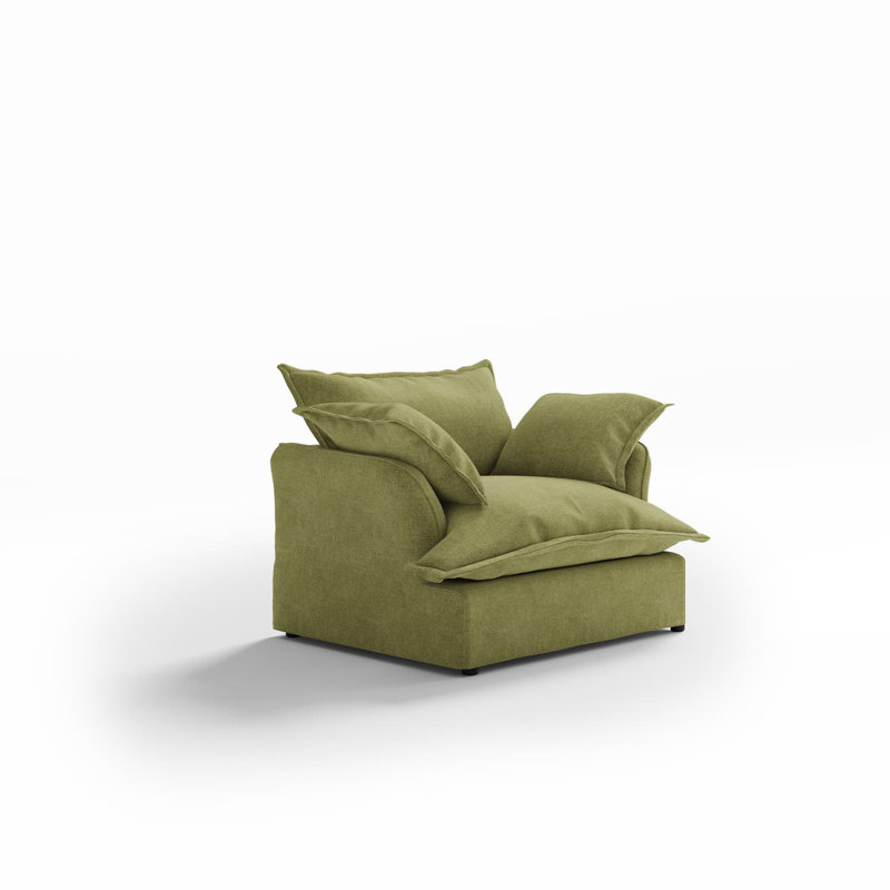 Fauteuil d'appoint rembourré Giannella, Vert