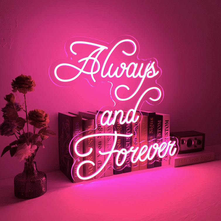 Always and Forever 24 Neon Sign Aoos Custom