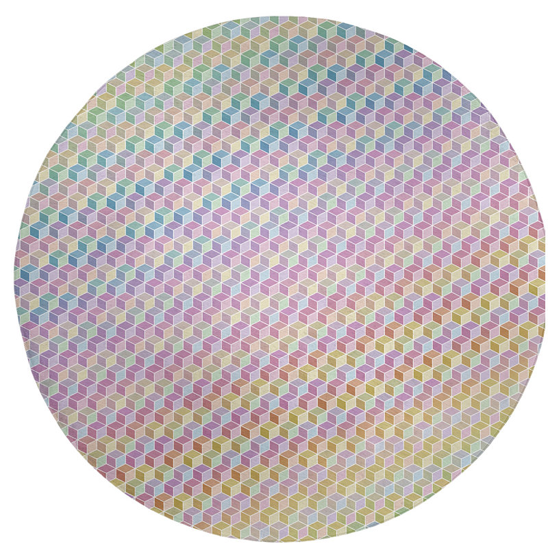 Bluie cube/vert/tapis de zone rouge, Rond 5 pi