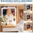 Vanity Desk with Mirror and LED Light, Vanity Desk with 4 Drawers, Power Outlet, Storage Stool, Storage Shelves & Hair Dryer Holder, Adjustable 3 Lighting Mode, Makeup Vanity Set for Bedroom, Natural-671918139