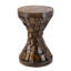 Table de sablier en bois de paulownia 11,8 x 11,8 x 18,1 po avec mosaïque texturée