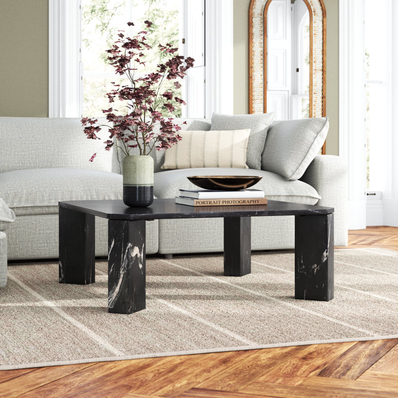 Ghislaine Marble Top Single Coffee Table, Black