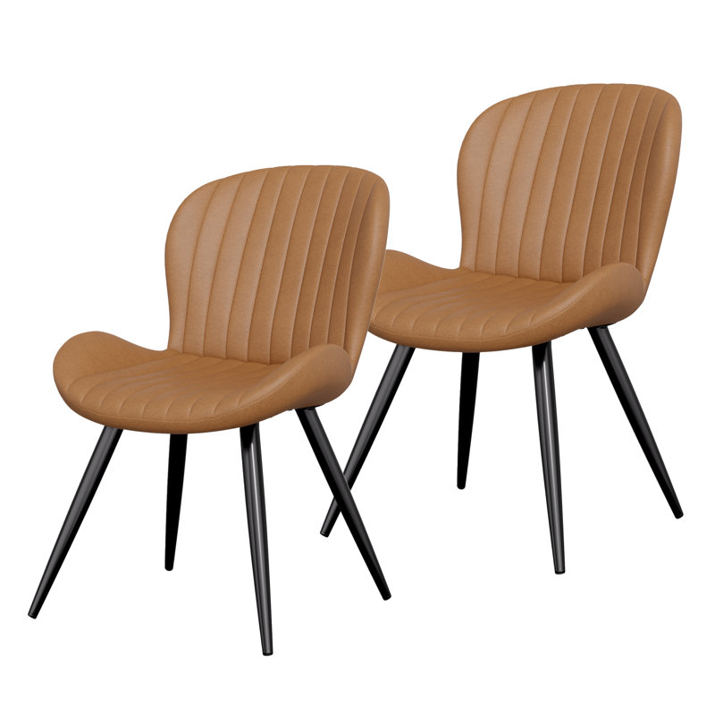 Modern Dining Chairs, Tech Fabric Upholstered Kitchen Chairs With Curved Backrest, Comfortable Dining Room Chairs For Family Meals & Guests