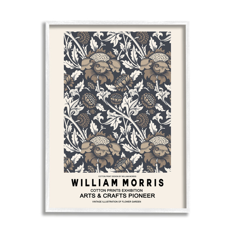 Motif neutre de fleurs botaniques brunes détaillées, L 24 po x H 24 po, Giclée encadrée blanc bord de mer