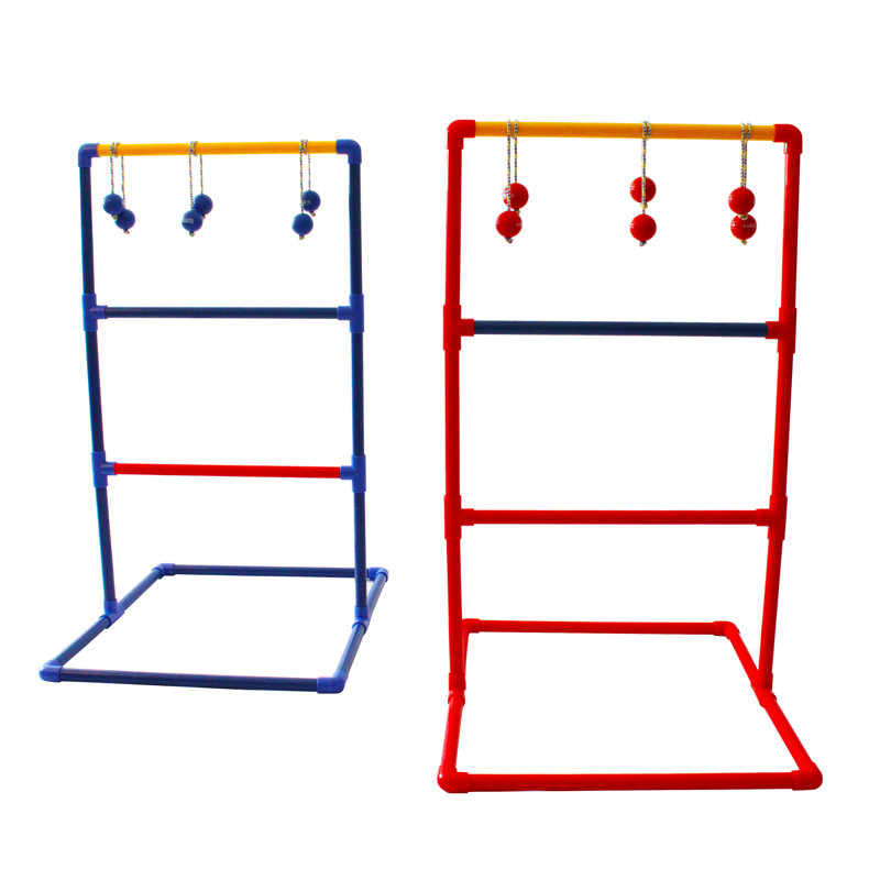 Festival Depot Plastic Ladder Ball with Carrying Case, Red/Blue/Yellow