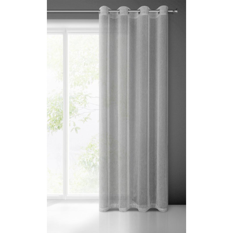 Adela Polyester Standard Eyelet Curtain Panel, White