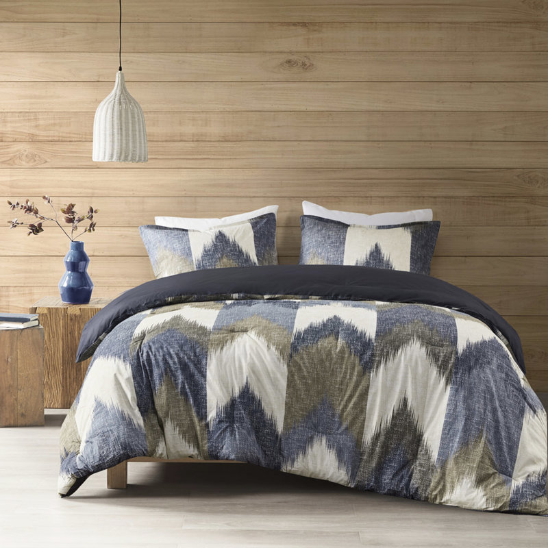 Édredon imprimé bleu marine - double / grand, coton avec bourre, 2 taies décoratives pour une aventure tranquille marine, coton, rembourrage, cachette accueillante