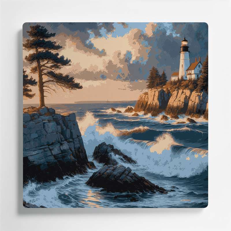 États-Unis, Maine gris, art mural en métal, H 32 po x l 32 po x P 0,05 po