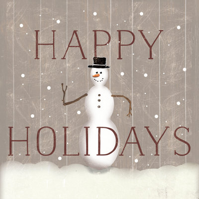 Happy Holidays Snowman - Wrapped Canvas Print