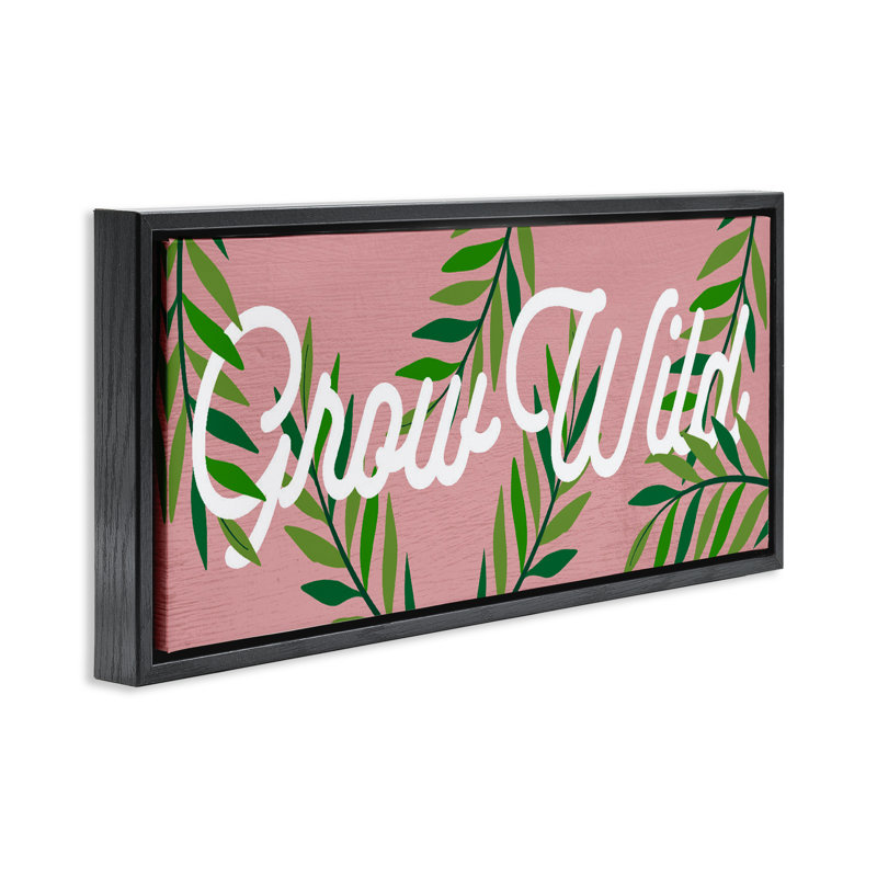 Cadre flottant Grow Wild, design par Lil 'Rue, H 11 po x l 25 po, Cadre flottant noir de jais