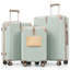 Ensemble de valises de voyage en ABS de qualité supérieure, ensemble de valises à verrou TSA 3 pièces avec des tailles de 20, 24 et 28 pouces avec des roues pivotantes à 360 °-130475607