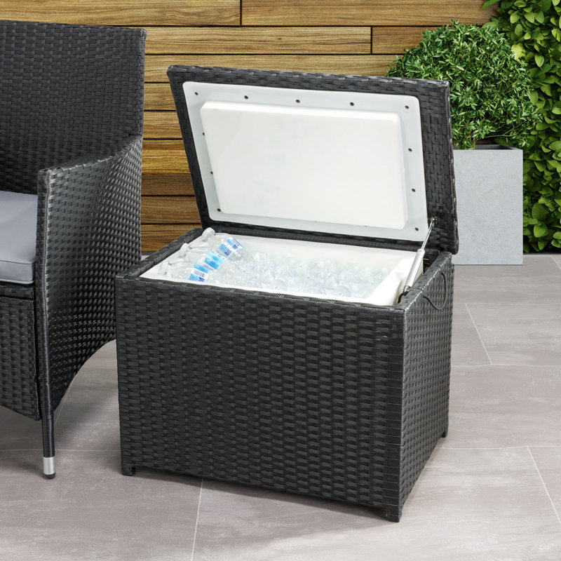 38 Qt. Rattan Storage Insulated Cooler Table
