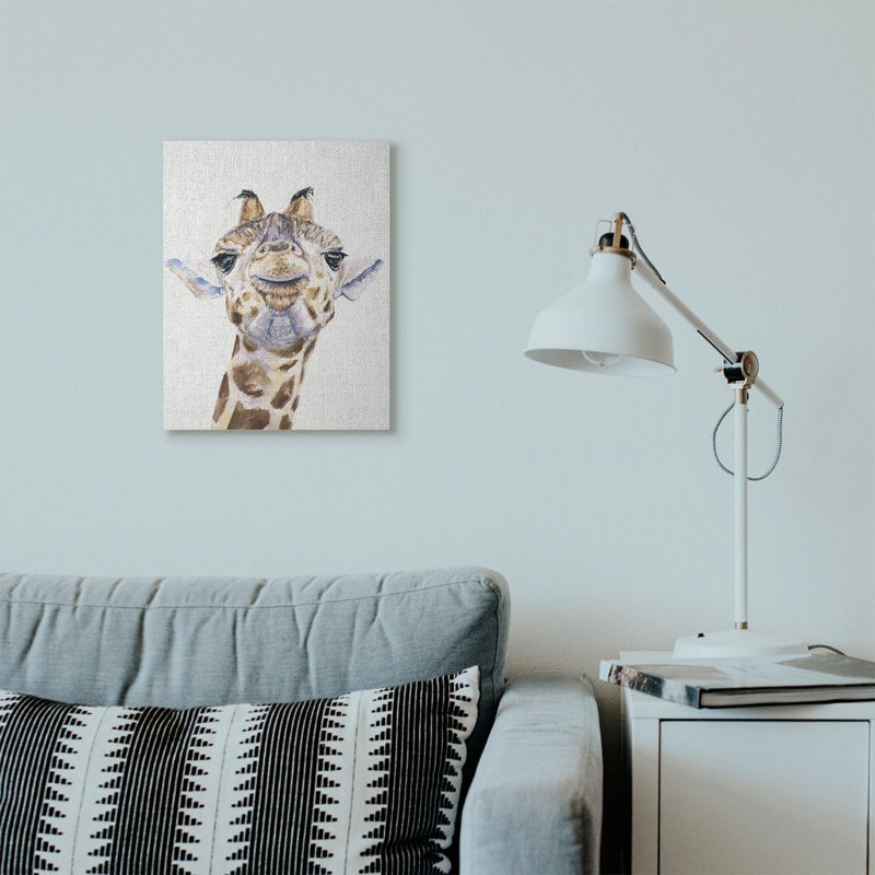 Grande tête de girafe Beckey, Toile tendue, H 20 po x l 16 po x P 1,5 po