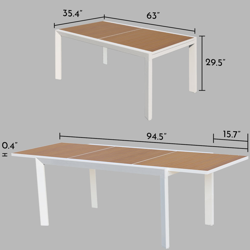 Table de salle à manger extensible Kerianne, Naturel