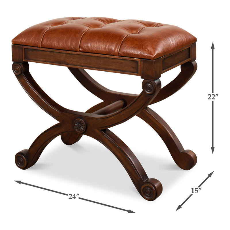 Empire Leather Accent Stool