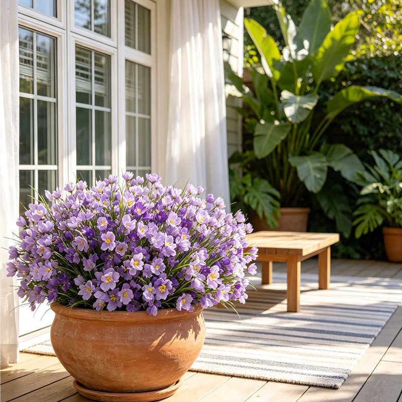 15 faisceaux de fleurs artificielles de fausses fleurs de magnolia résistantes aux rayons UV et à la décoloration, Mauve