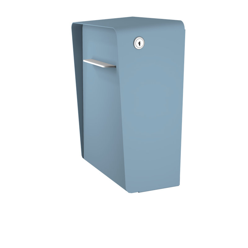 Modern Locking Wall Mounted Mailbox, Satin Pearl Blue