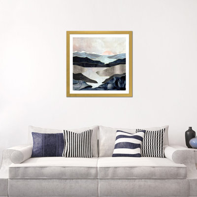 Blue Mountain Lake - impression d'art graphique