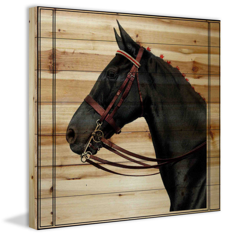 « journal cheval 2 », impression sur bois, H 24 po x l 24 po