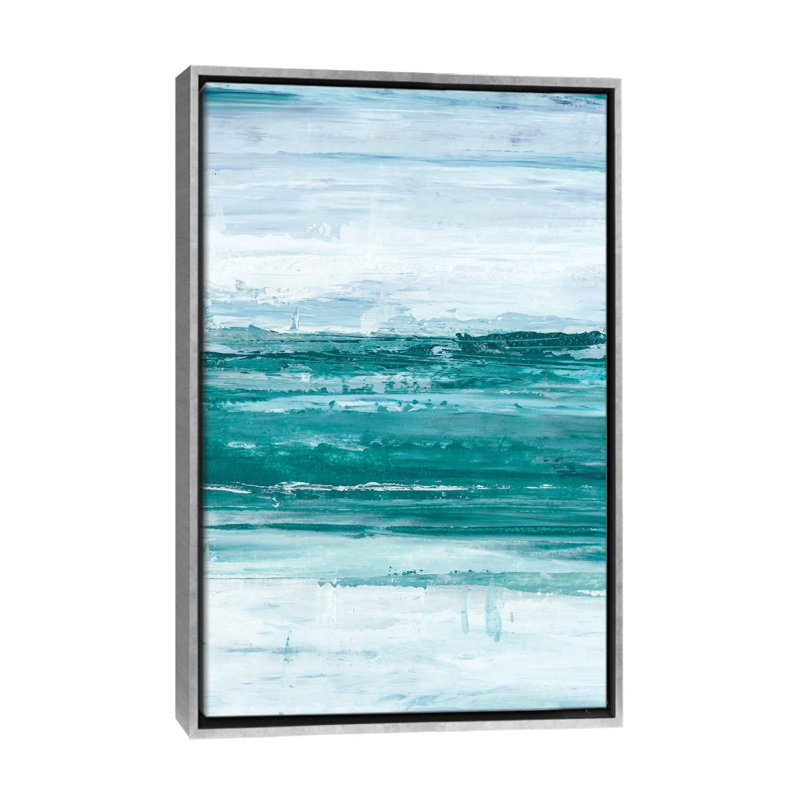 « Choppy Waters II » par Ethan Harper, reproduction d’art, H 26 po x l 18 po x 1,5 po, Toile avec cadre argenté, Pas de tapis