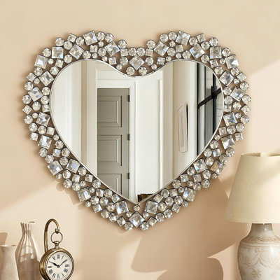 Miroir mural décoratif en cristal 28 po x 31 po