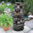 Fountains, 40.5" Tall 6-Tier Rock Fountain, Gray Polyresin with LED Lights, for Garden Patio Porch Foyer | Gray | Rock