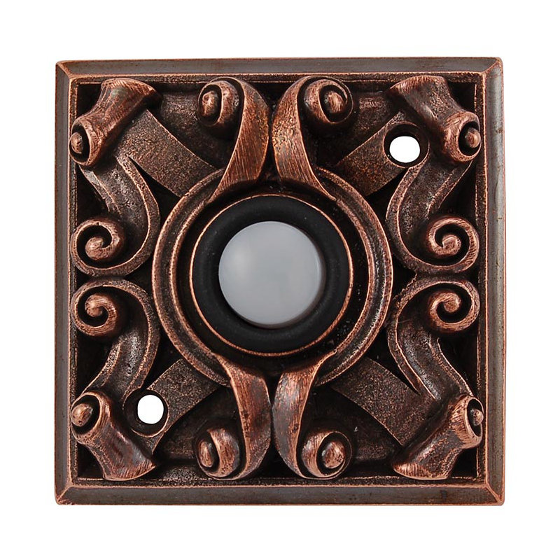 Sforza Push Button, Antique Copper