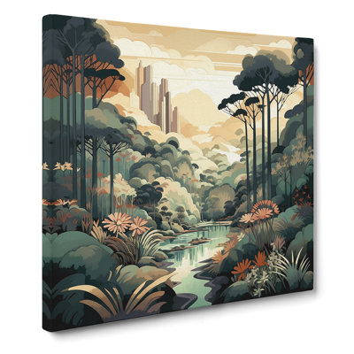 Landscape Art Deco No.1 - Wrapped Canvas